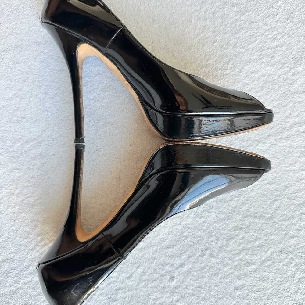 Christian Dior Peep Toe Patent Leather Pumps 38 U… - image 7