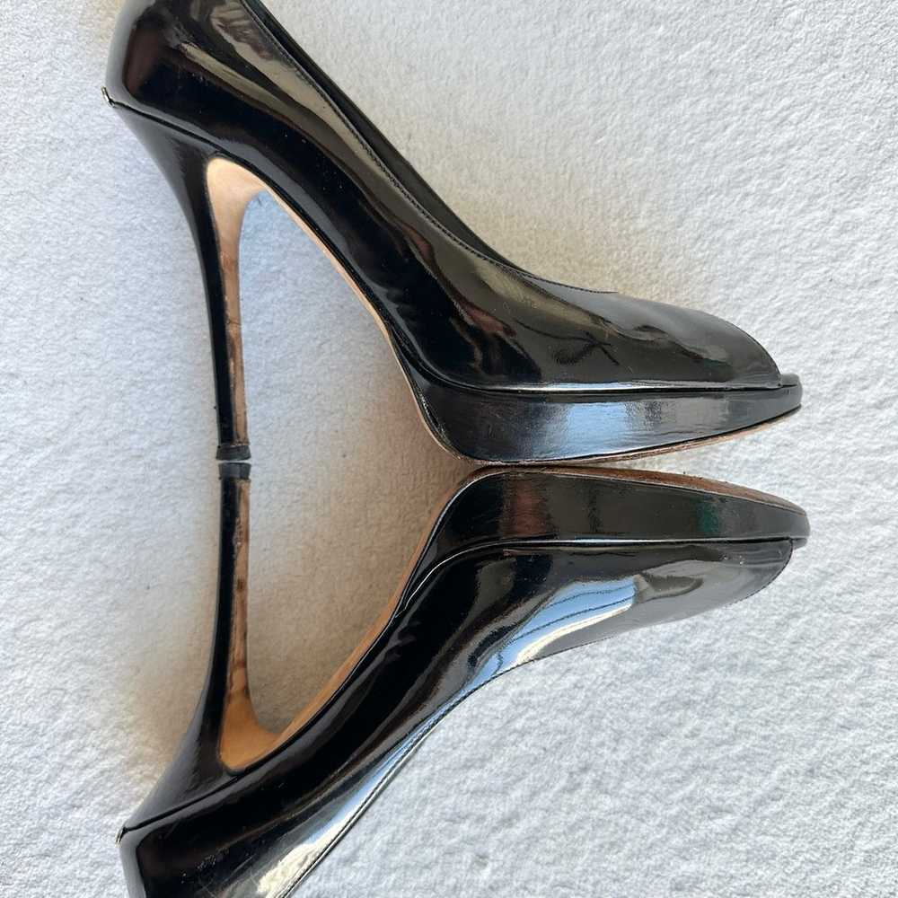 Christian Dior Peep Toe Patent Leather Pumps 38 U… - image 8