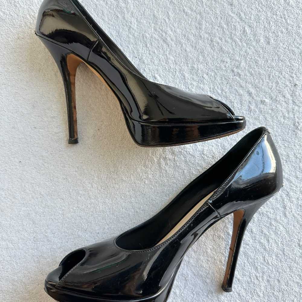 Christian Dior Peep Toe Patent Leather Pumps 38 U… - image 9