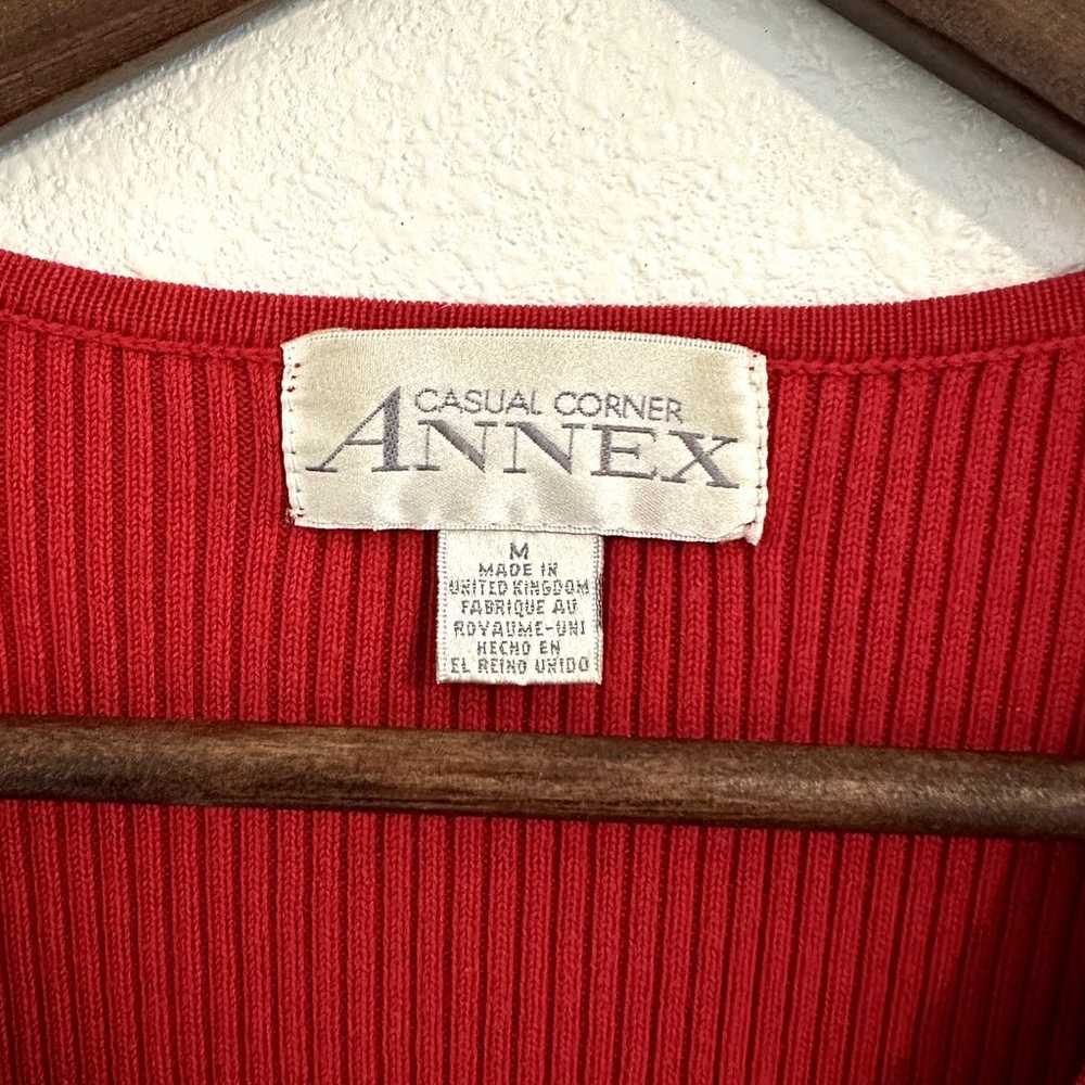 Vintage Casual Corner Annex Red Rib Knit Button D… - image 8