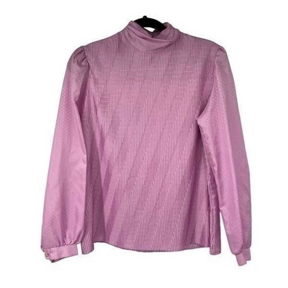 Vintage Lavender Pink Textured Blouse - image 1