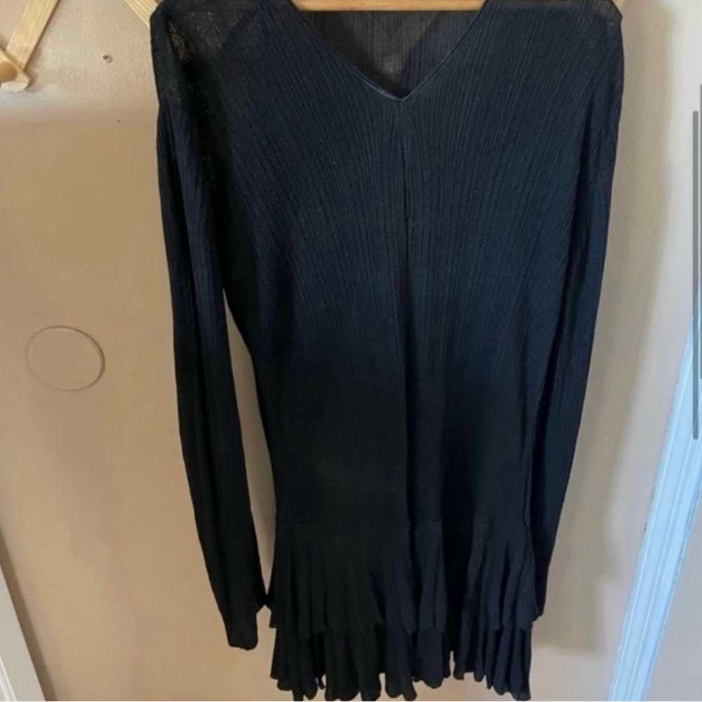 Zara black mesh long sleeve dress - image 2