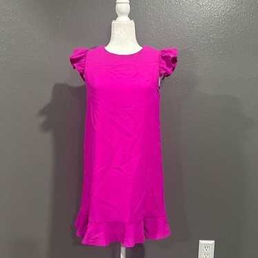 TCEC Vibrant Fuschia Dress With Ruffle Detail S N… - image 1