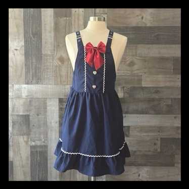 Romwe adorable sailor dress small red white and bl