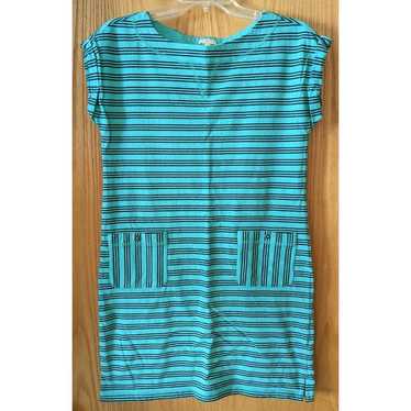 Talbots teal black stripe sleeveless tee shirt dr… - image 1