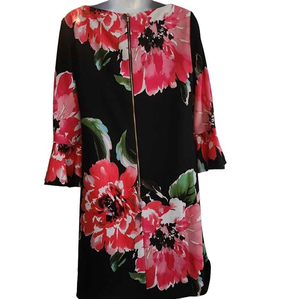 Tahari Arthur Levine Size 4 Black Large Floral Sh… - image 3