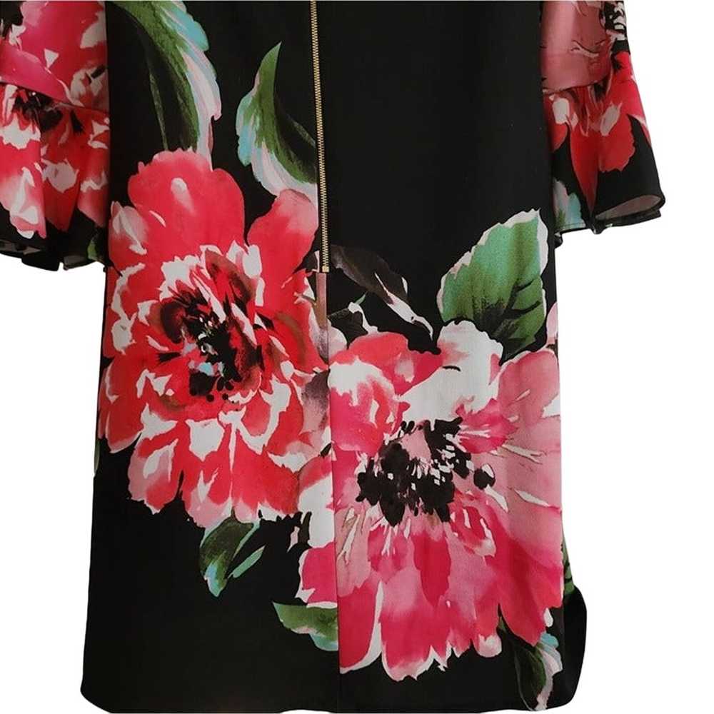 Tahari Arthur Levine Size 4 Black Large Floral Sh… - image 7