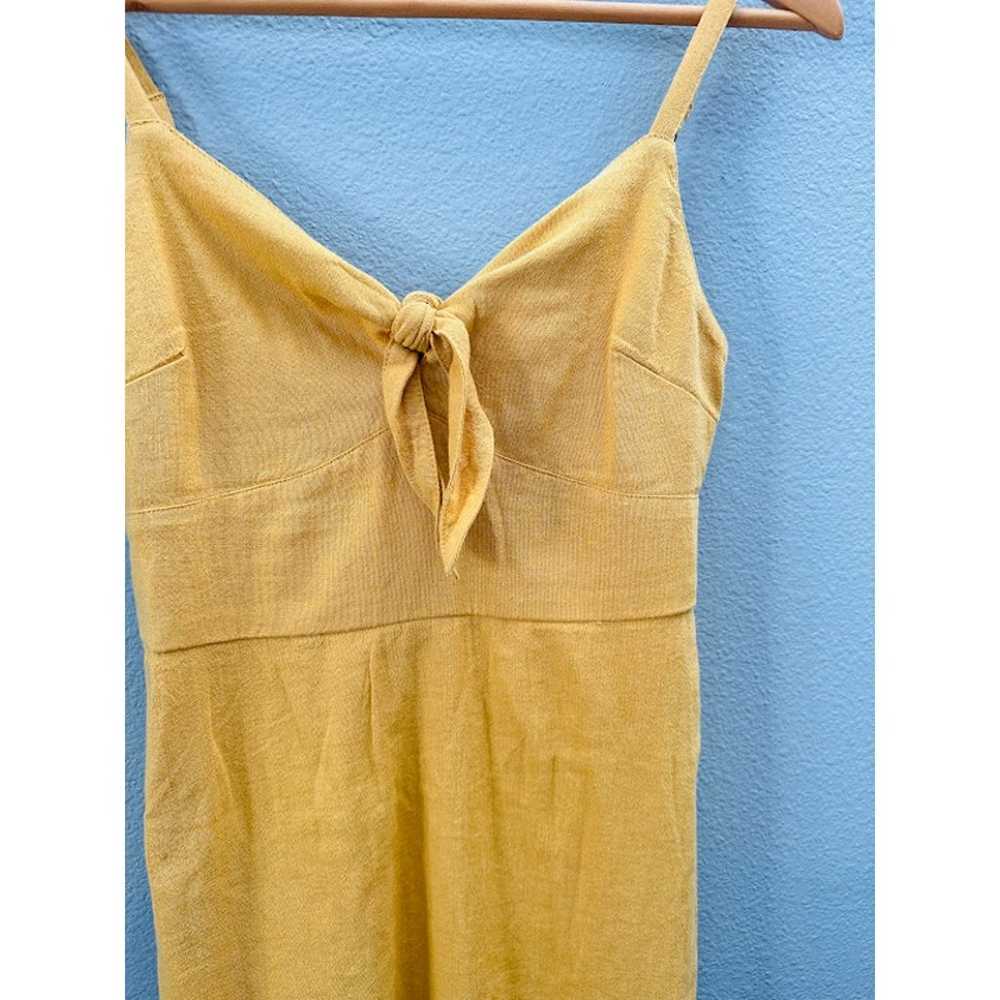 Hollister Linen Blend Tie Front Mini Dress Yellow… - image 4