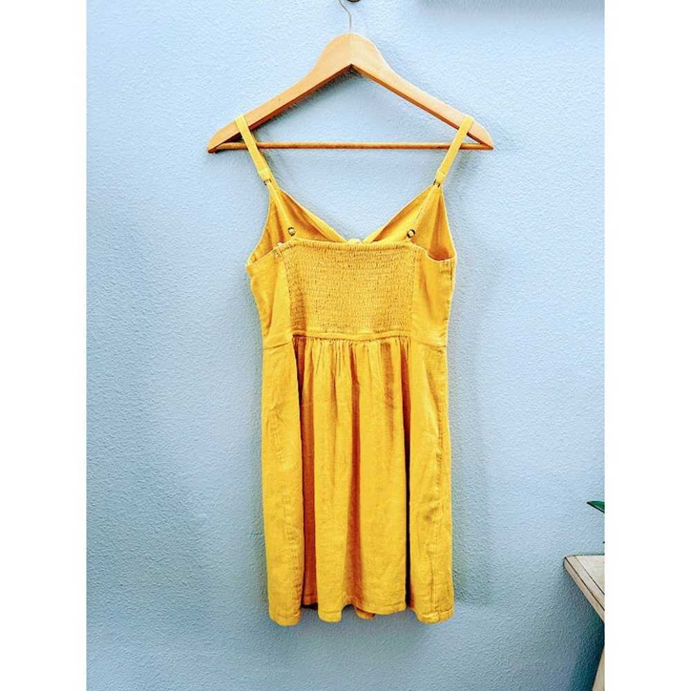 Hollister Linen Blend Tie Front Mini Dress Yellow… - image 5