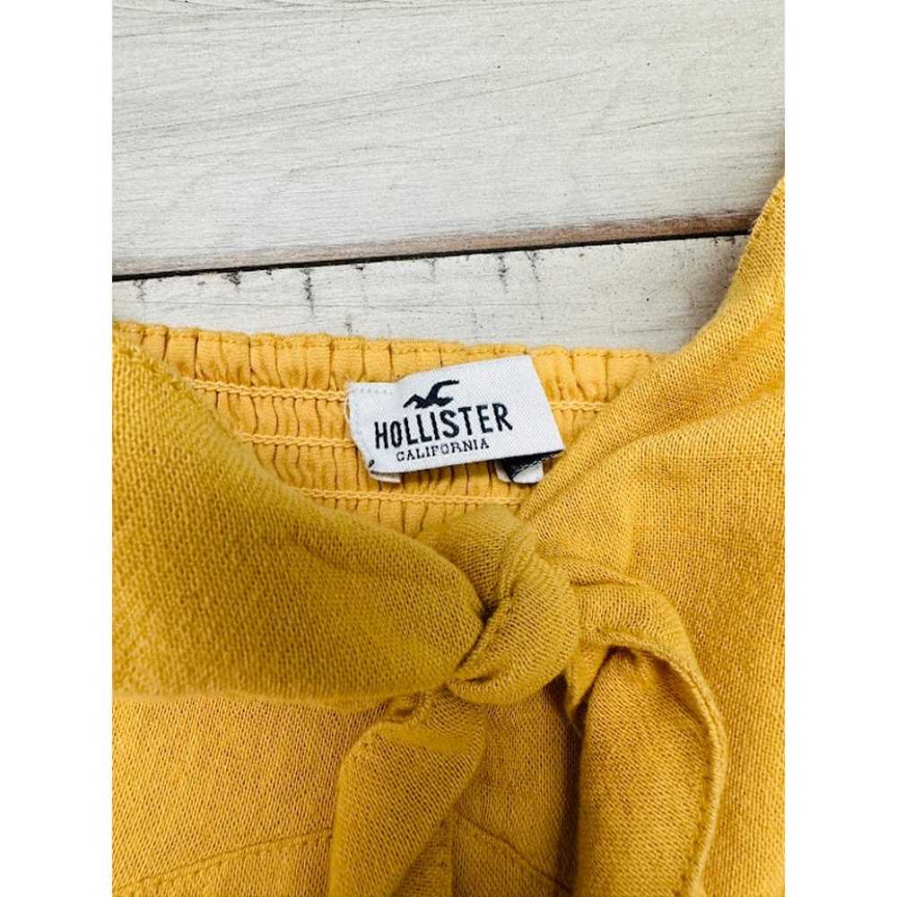 Hollister Linen Blend Tie Front Mini Dress Yellow… - image 7