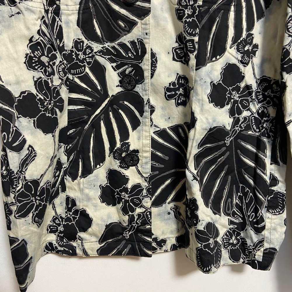 【De FACE】Casual Long Sleeve Shirt Cotton Floral P… - image 3