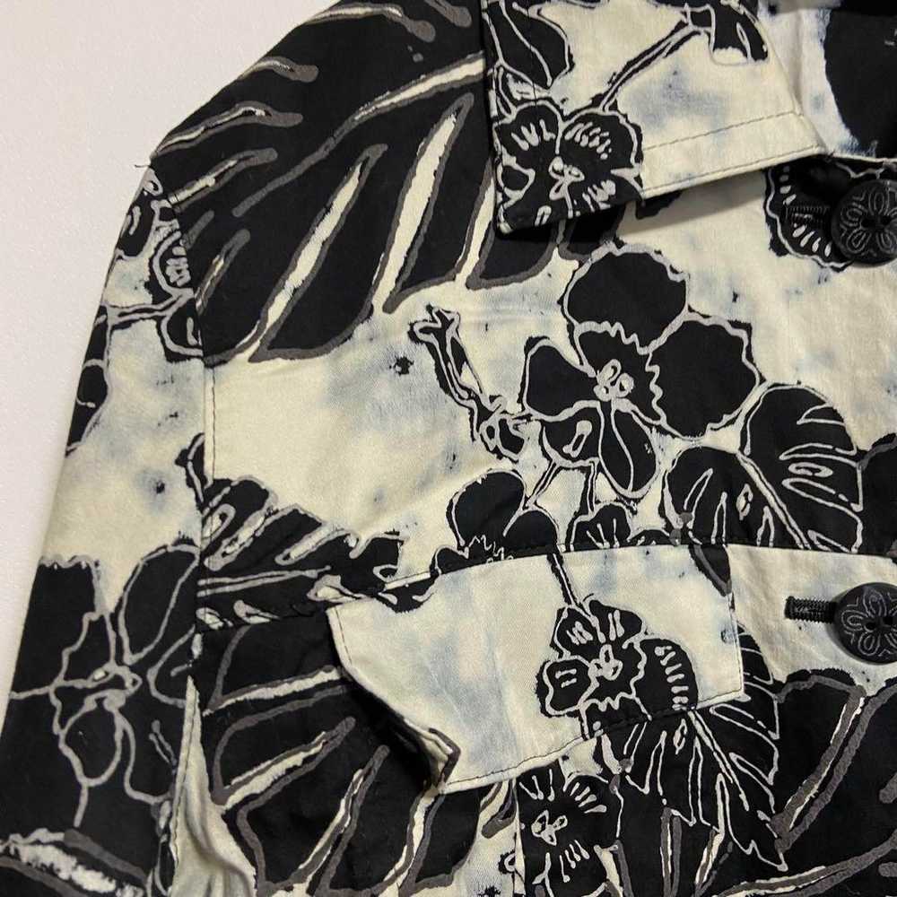 【De FACE】Casual Long Sleeve Shirt Cotton Floral P… - image 6