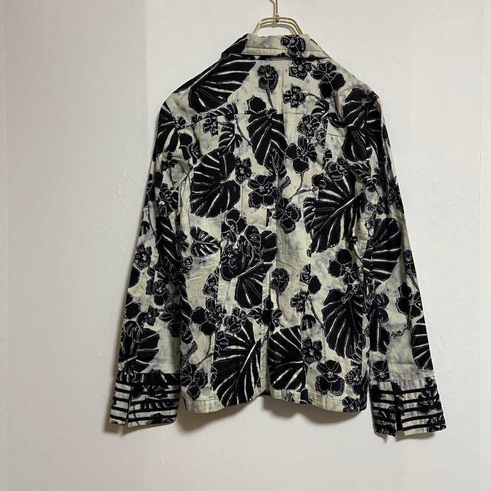 【De FACE】Casual Long Sleeve Shirt Cotton Floral P… - image 9