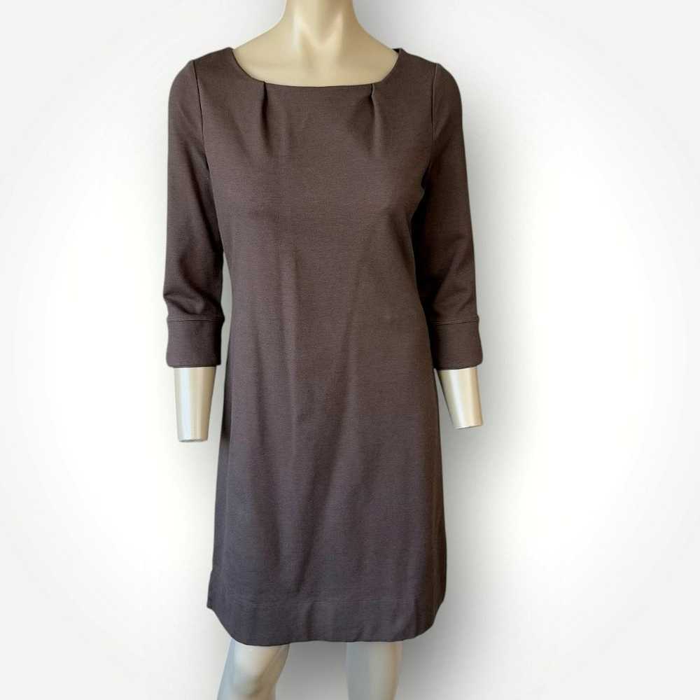 Lands' End Ponte Knit Shift Dress Stretchy 3/4 Sl… - image 1