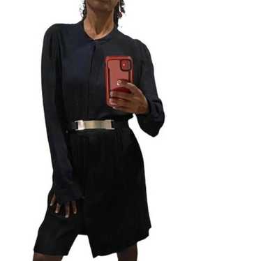 A.L.C. Navy blue black long sleeve shirt dress