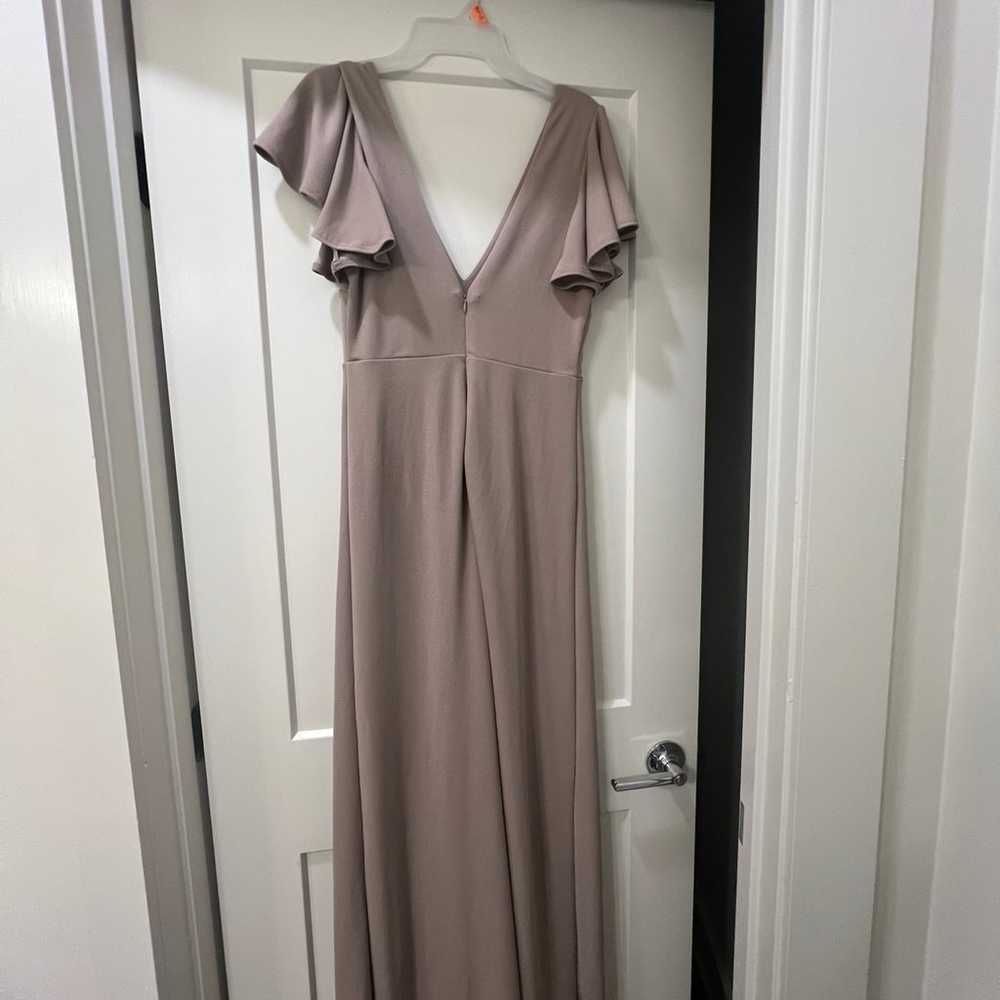 Taupe Chiffon Bridesmaid Dress - image 3