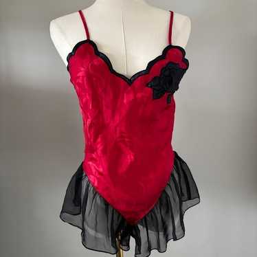 Victoria's Secret Bodysuit Vintage Red and Black R