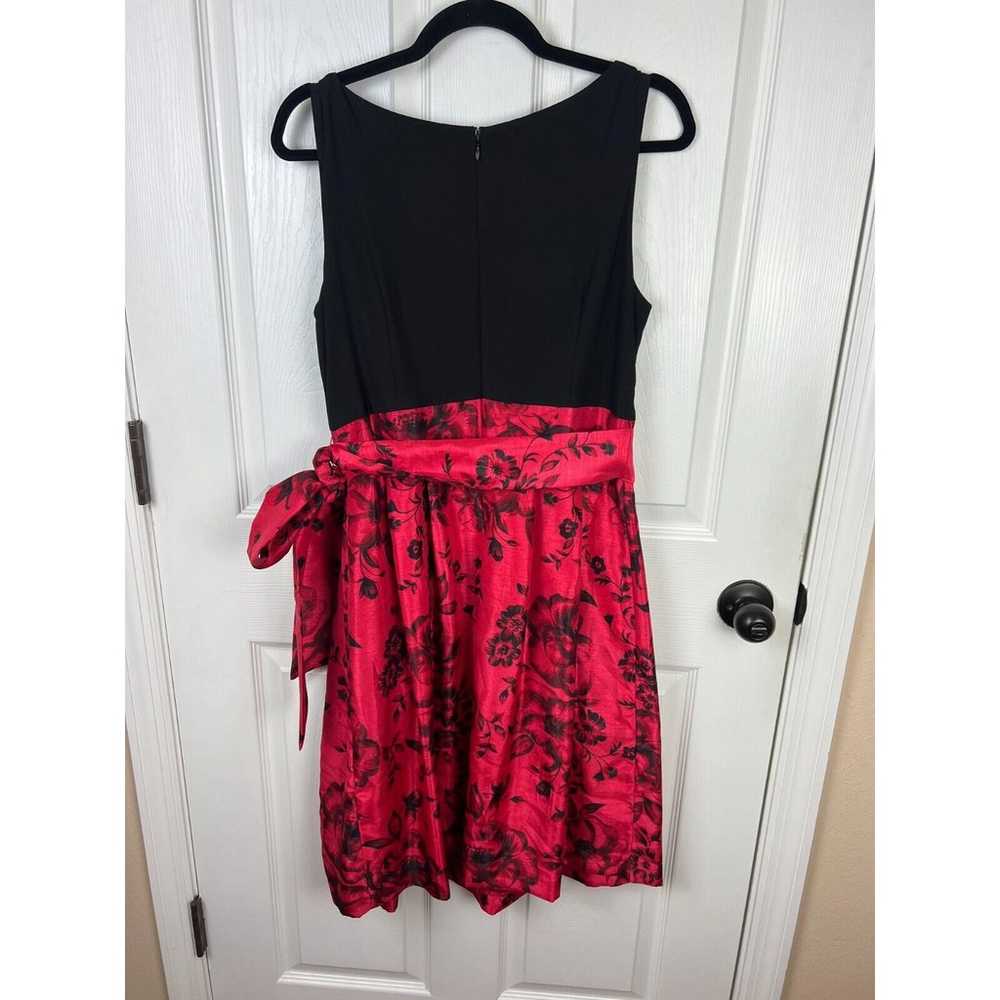 Jessica howard black sleeveless red spun satin fl… - image 10