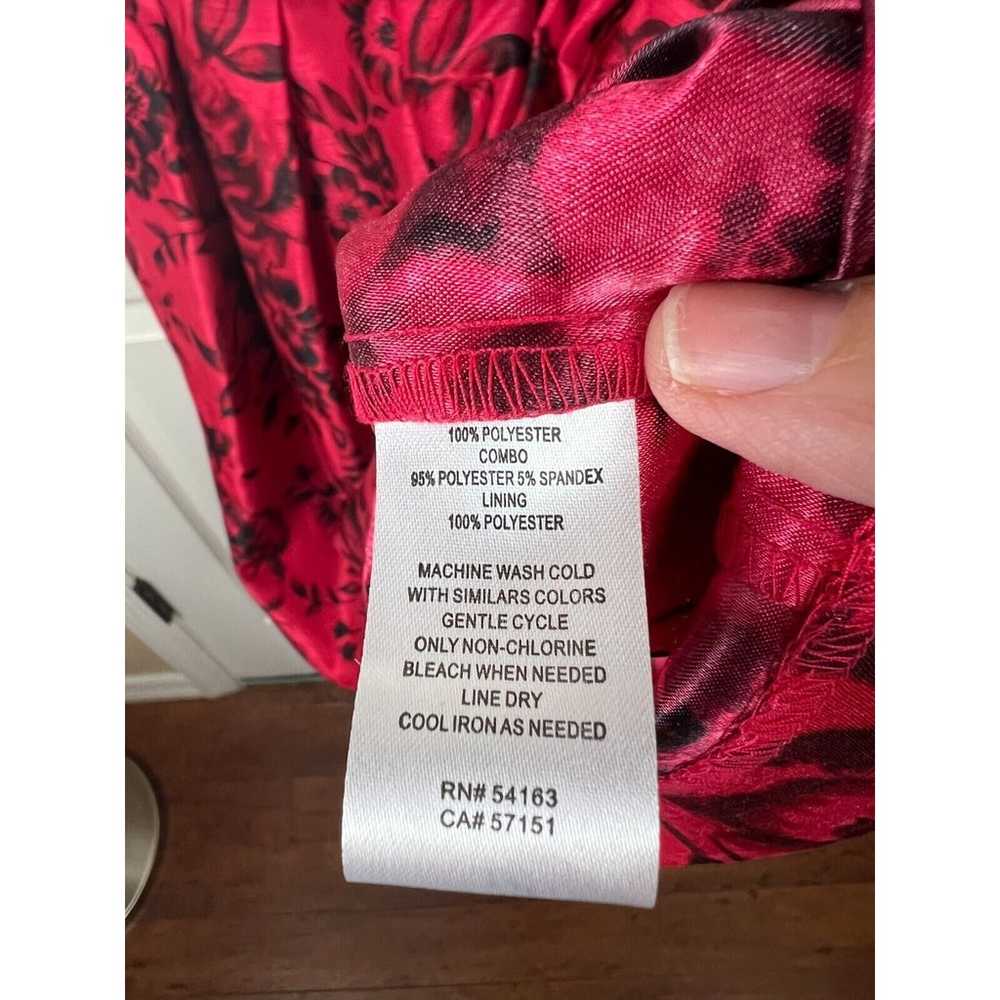 Jessica howard black sleeveless red spun satin fl… - image 6