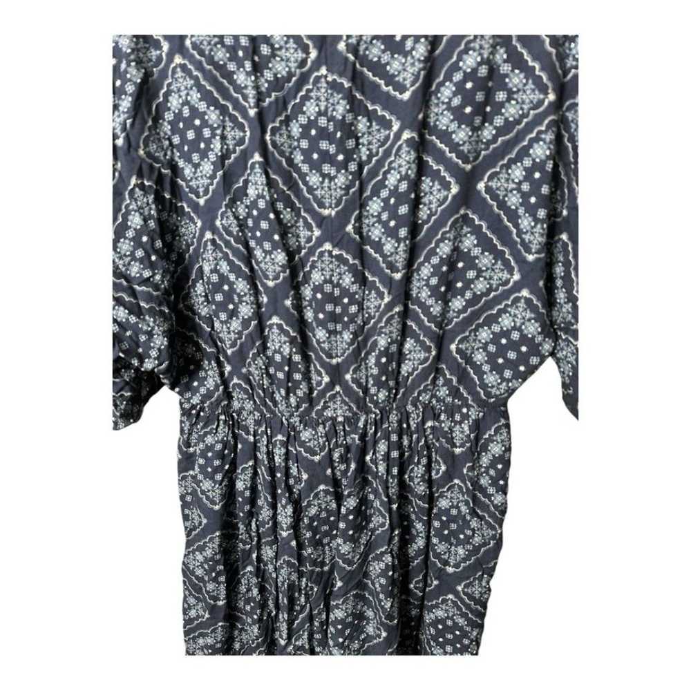 eshakti Blue Tile Print Rayon Smocked Waist Dress… - image 9