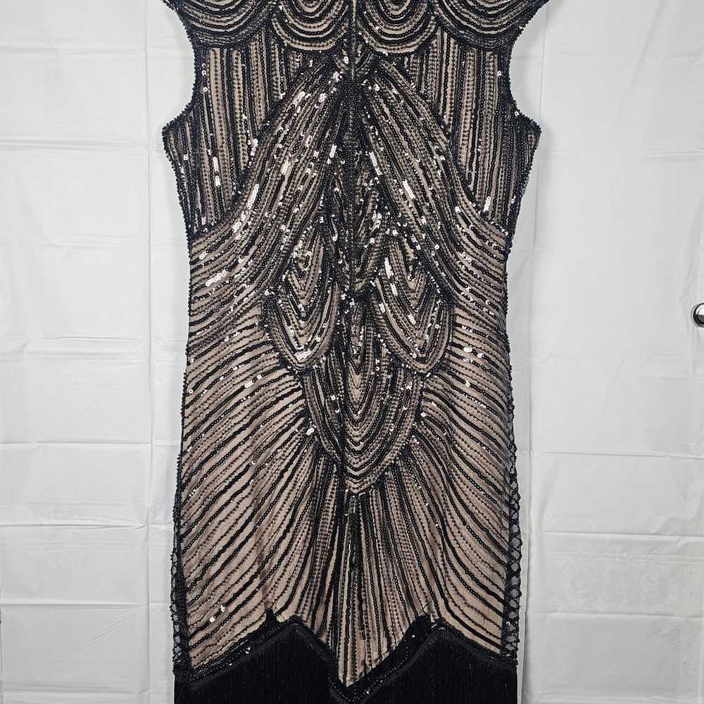 Black and Gold Sequined 1920s Flapper/Gatsby Dres… - image 3