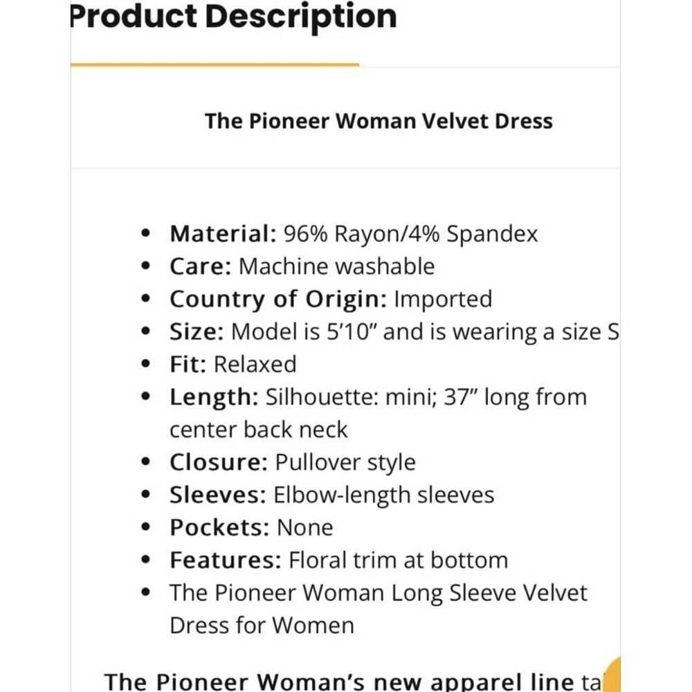 The Pioneer woman black velvet Roses dress size 2… - image 5