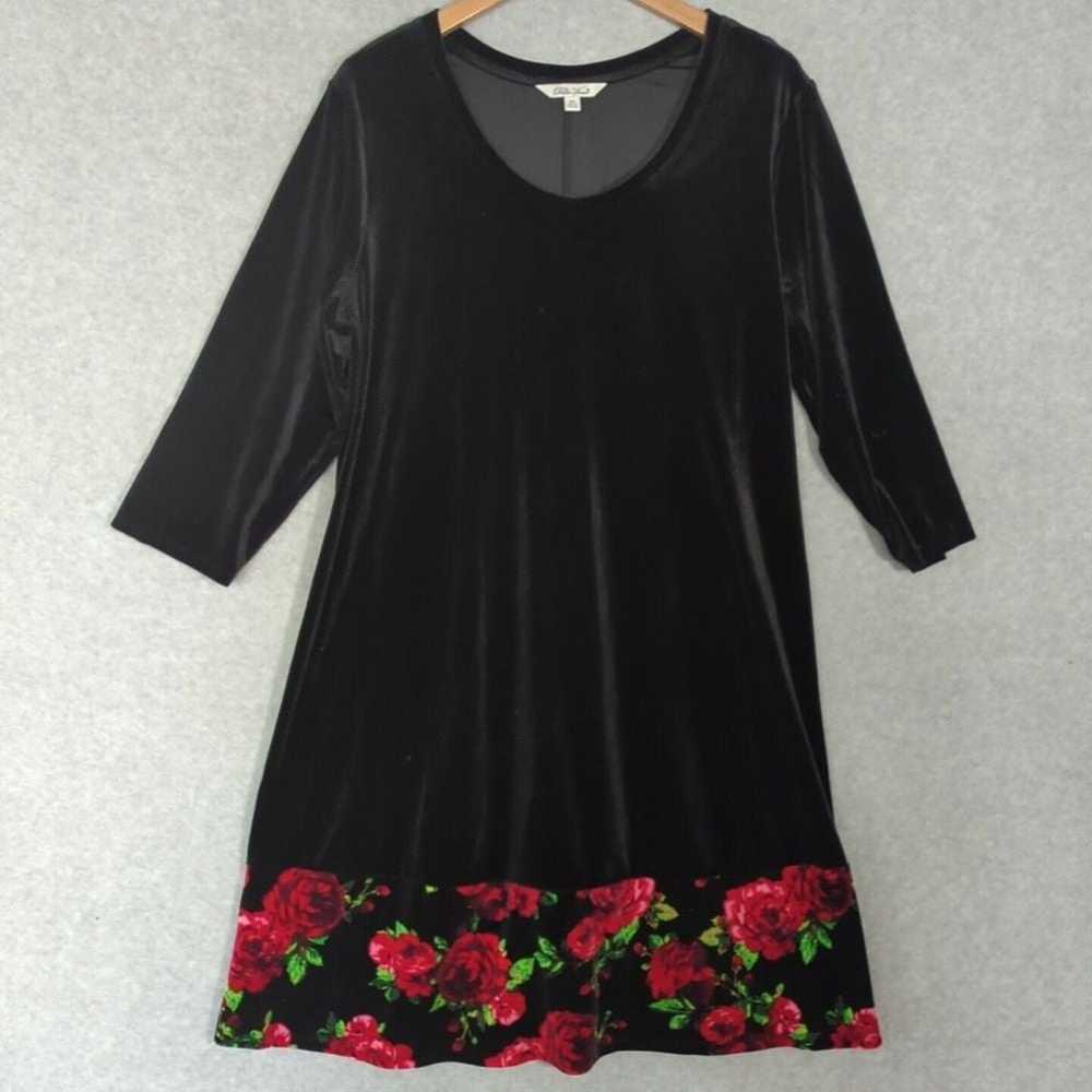 The Pioneer woman black velvet Roses dress size 2… - image 7