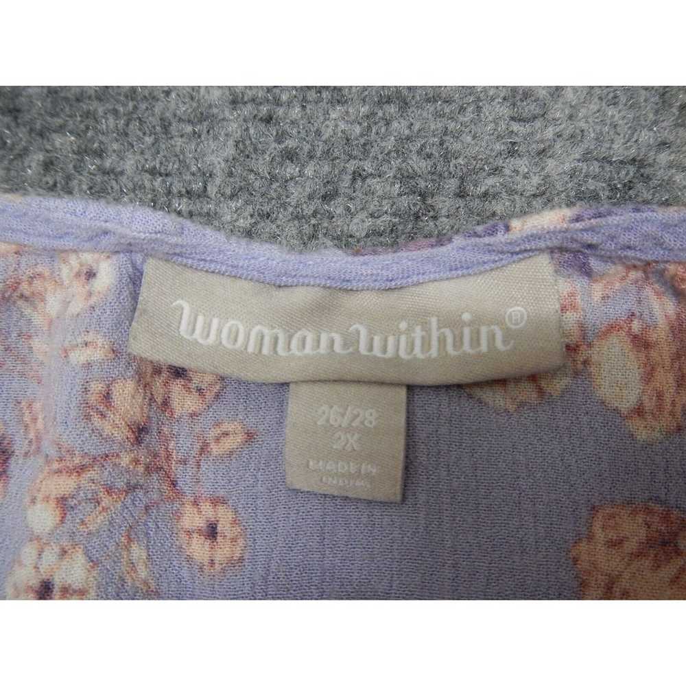 Woman Within Dress Plus Size 2X Floral Purple Pea… - image 3