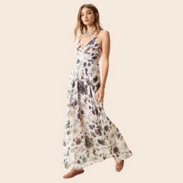 Astr the Label Gray Floral Maxi Dress with Strapp… - image 1