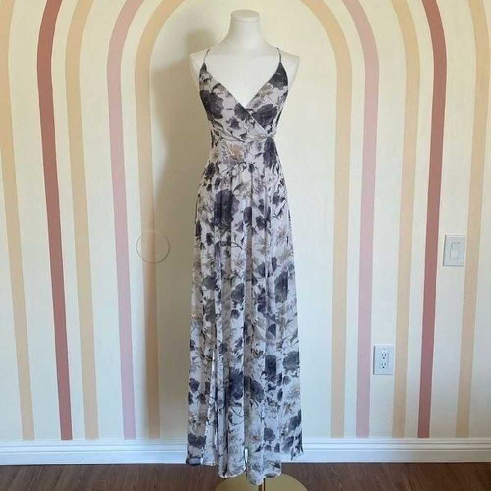 Astr the Label Gray Floral Maxi Dress with Strapp… - image 3