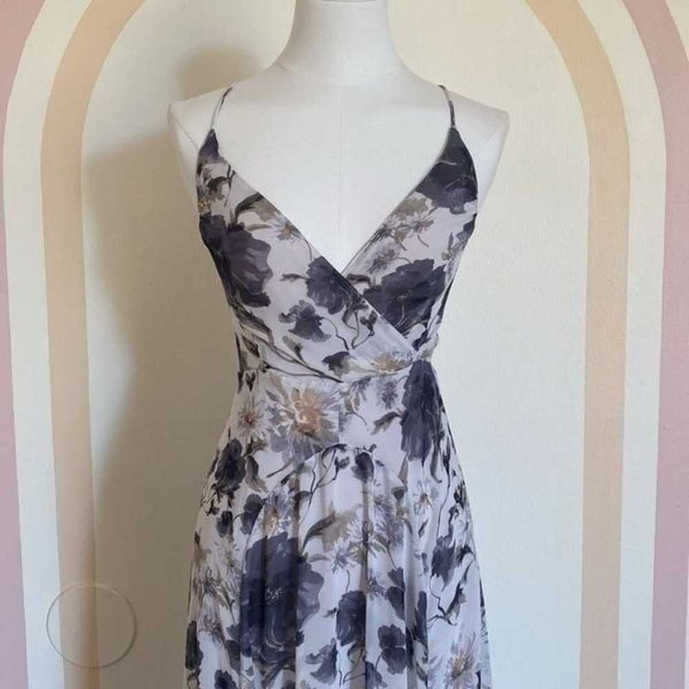 Astr the Label Gray Floral Maxi Dress with Strapp… - image 4