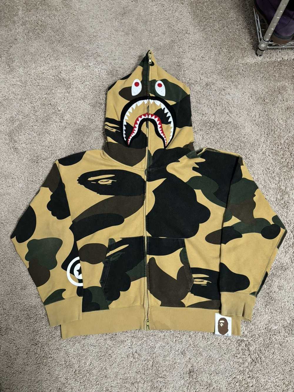 Bape A Bathing Ape Giant 1st Camo Shark Full Zip … - image 1