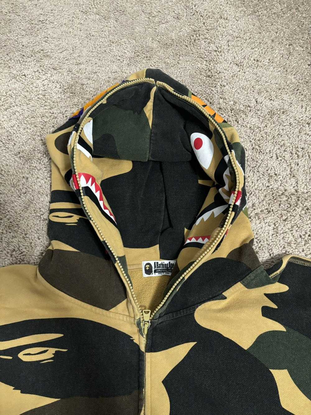 Bape A Bathing Ape Giant 1st Camo Shark Full Zip … - image 8