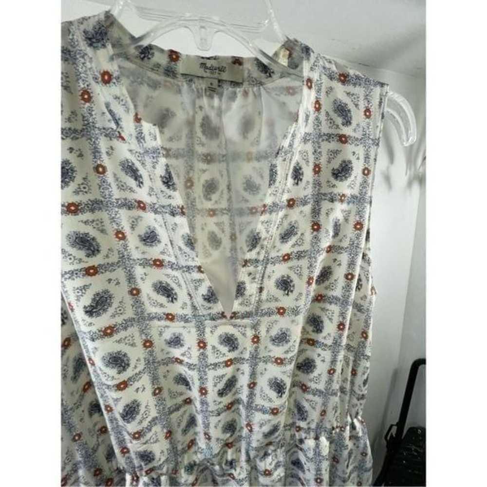 Madewell Nora Picnic Paisley Silk Dress Size 8 - image 6