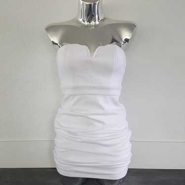 White Strapless Speechless Bustier Midi