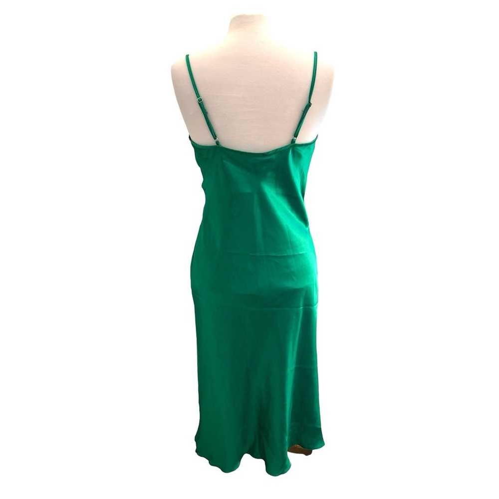 Bebe SATIN COWL NECK SLIP MIDI DRESS KELLY GREEN … - image 6