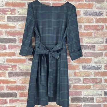 【Rope Picnic】Green Check Pattern Dress 3/4 Sleeve… - image 1