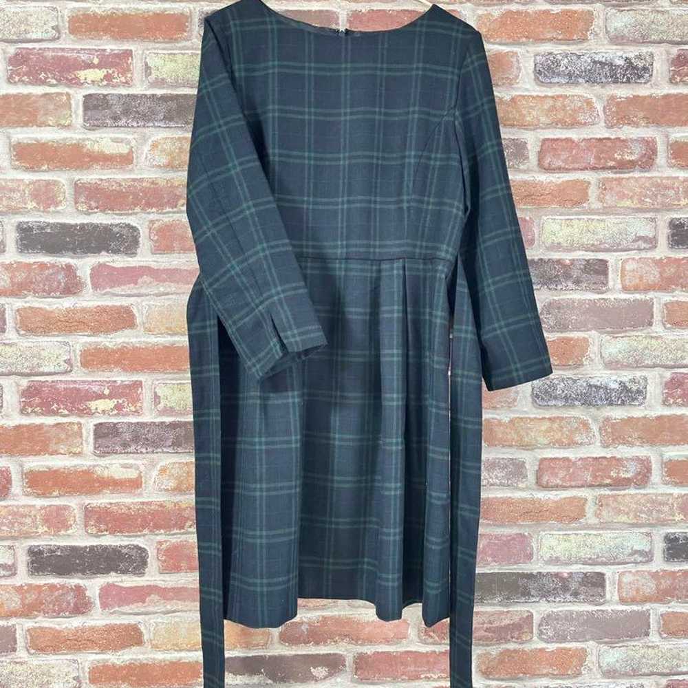 【Rope Picnic】Green Check Pattern Dress 3/4 Sleeve… - image 2