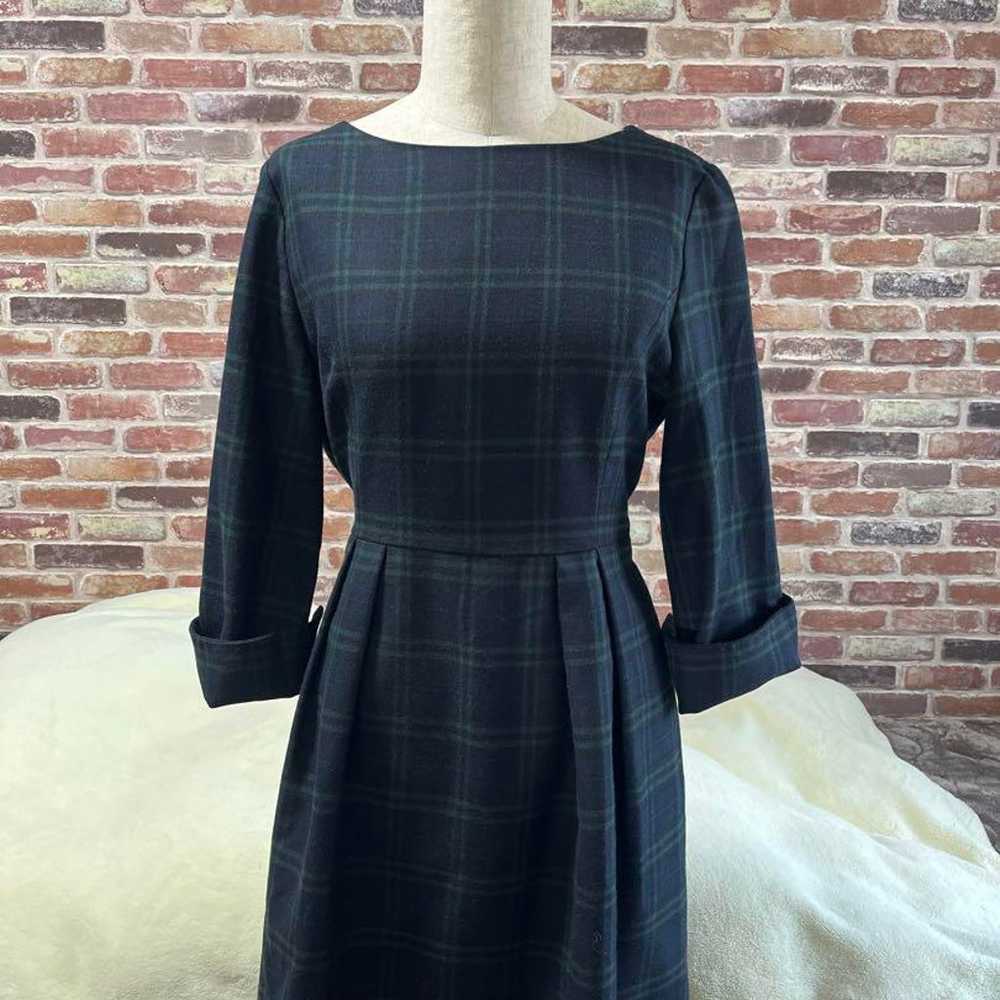 【Rope Picnic】Green Check Pattern Dress 3/4 Sleeve… - image 3