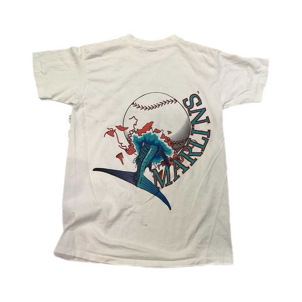 Nutmeg Vintage 90s Nutmeg Florida Marlins T-Shirt - image 2