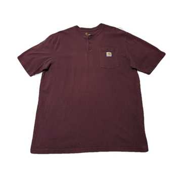 Carhartt × Vintage Burgundy Carhartt Short Sleeve… - image 1