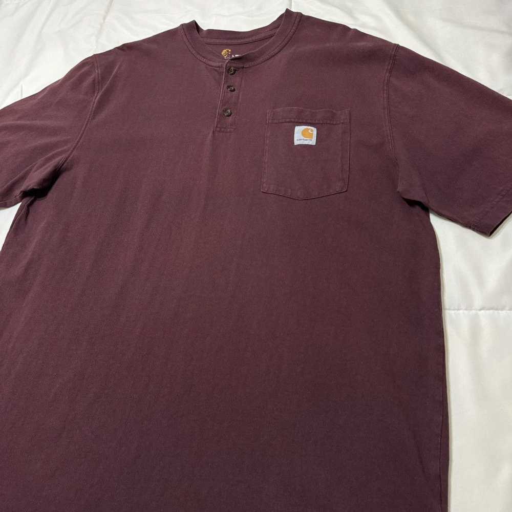 Carhartt × Vintage Burgundy Carhartt Short Sleeve… - image 3