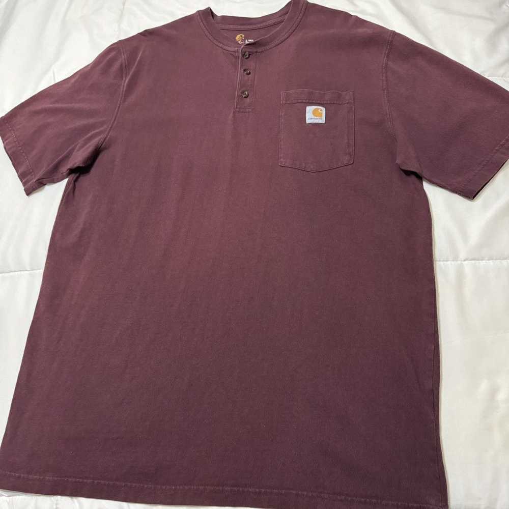 Carhartt × Vintage Burgundy Carhartt Short Sleeve… - image 4