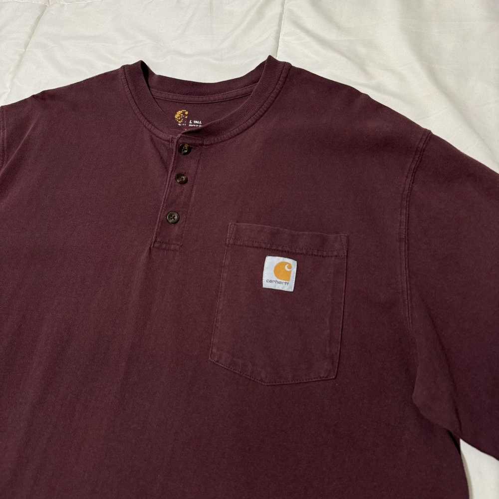 Carhartt × Vintage Burgundy Carhartt Short Sleeve… - image 5