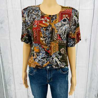 FR Sport (L) American VINTAGE 80s Womens Floral Bu