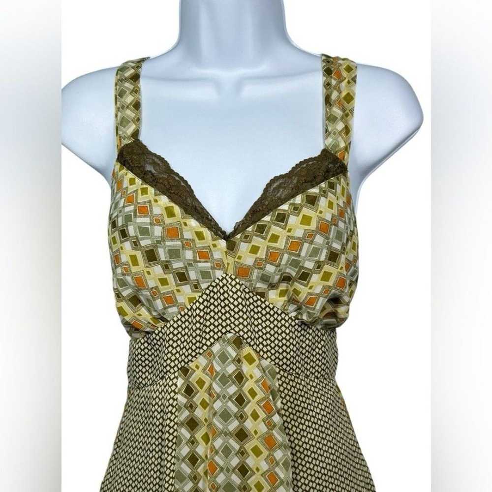 Vintage Y2K Babydoll Tank Top Size M Yellow Green… - image 3