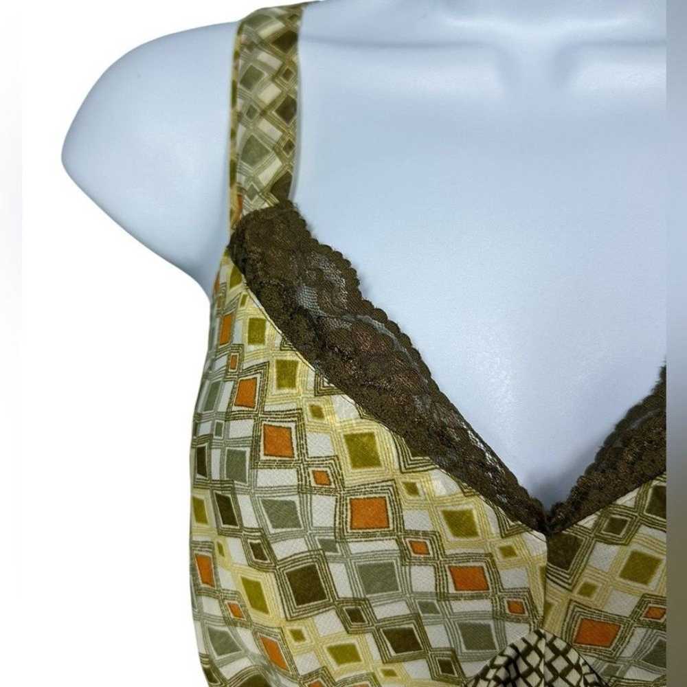 Vintage Y2K Babydoll Tank Top Size M Yellow Green… - image 9