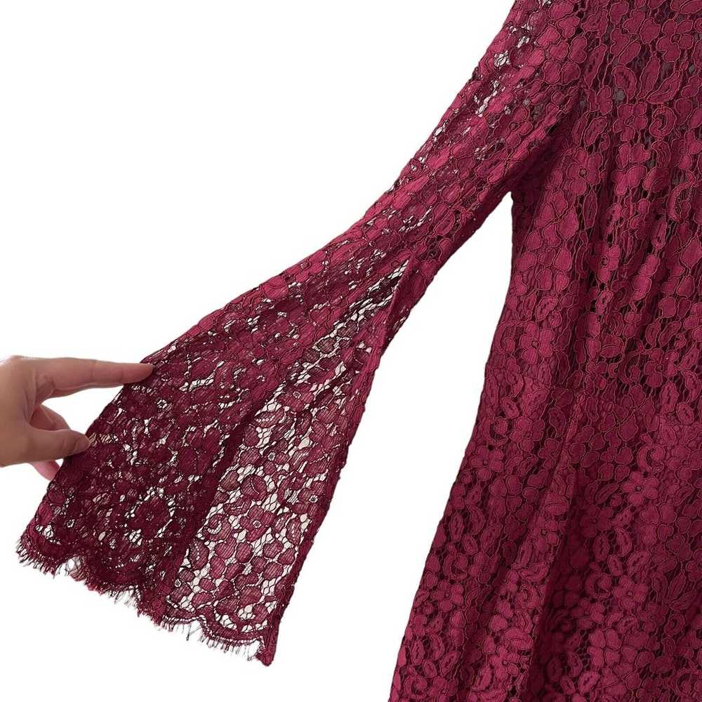 Bardot 6 / Small Sienna Midi Dress Maroon Lace Be… - image 10