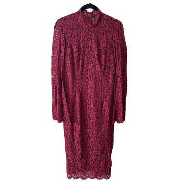 Bardot 6 / Small Sienna Midi Dress Maroon Lace Be… - image 1