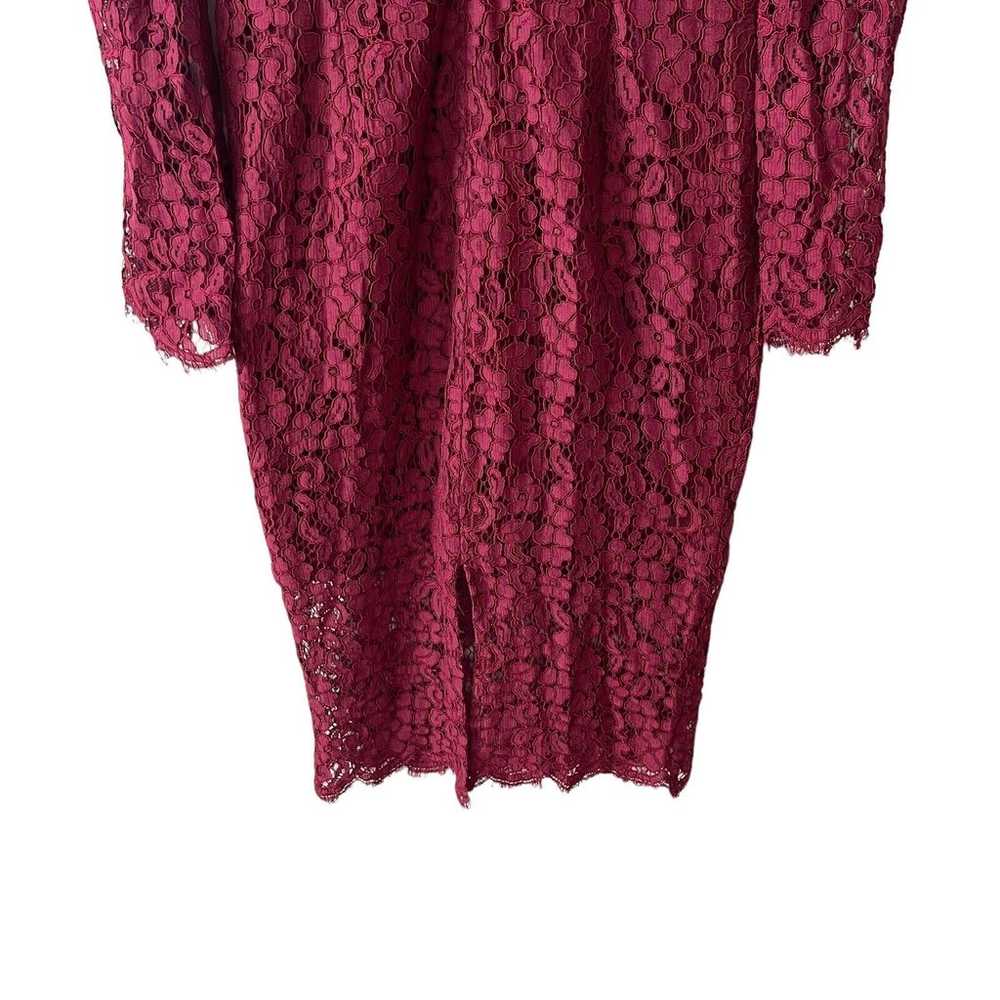 Bardot 6 / Small Sienna Midi Dress Maroon Lace Be… - image 7